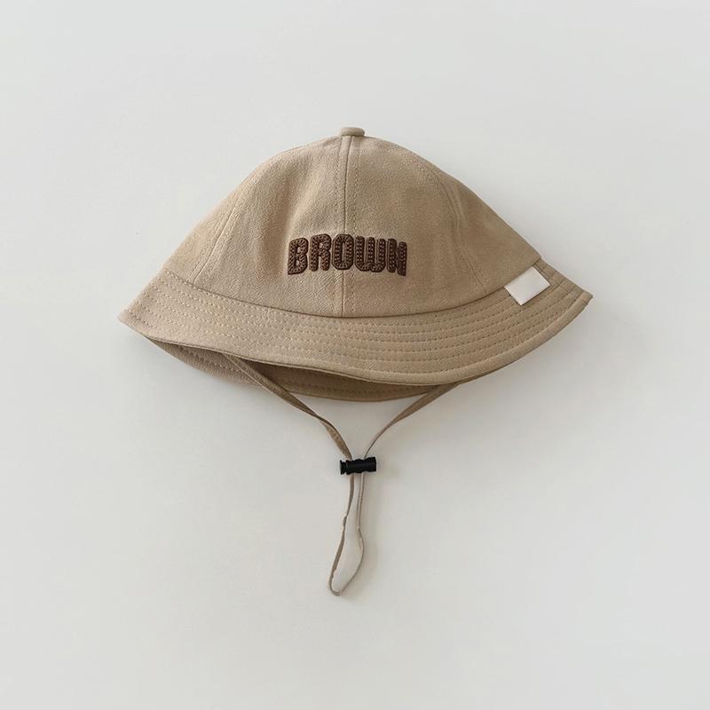 Letter Baby Bucket Hat With Rope Summer Outdoor Baby Boys Girls Sun Basin Hat Adjustable Infant Toddler Fisherman Hats