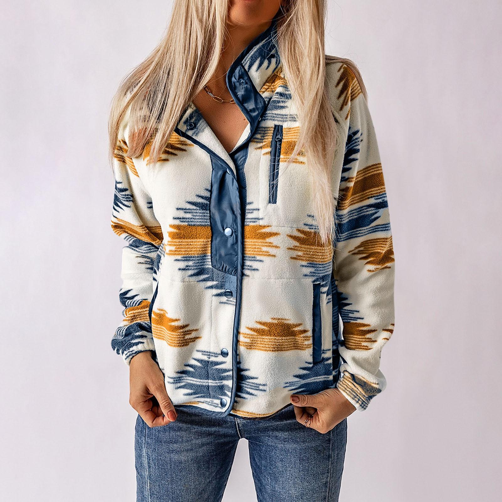 

Женское осеннее теплое пальто с принтом на пуговицах, легкое пальто, осеннее пальто XL синий