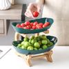 Three Layer Table Plates Dinnerware Wooden Kitchen Fruit Bowl with Floors Partitioned Dish Snack Candy Cake Stand Salad Bowl