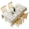 Nordic Fresh Style Imitation Cotton Linen Embroidery Plaid Tablecloth for Coffee and Dining Tables