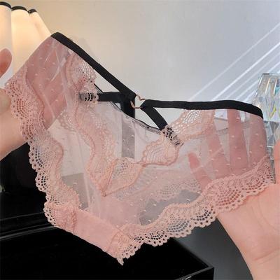 Elegant Lace Women's Low-Waist Seamless Briefs: Breathable, Thin, and Stylish