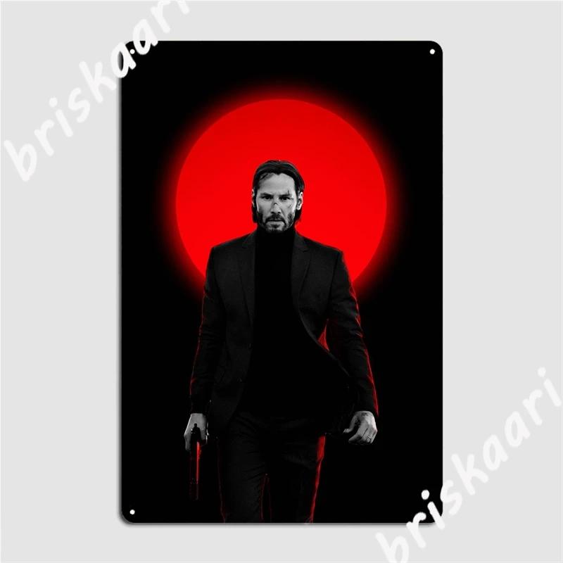 John Wick Metalowa Plakietka Plakat Plakietka Ścienna Impreza Vintage Klub Dom Blaszany Znak Plakat