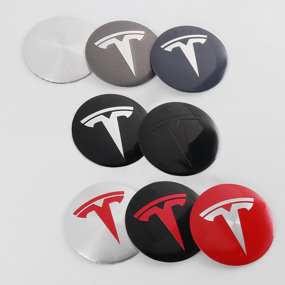 4pcs 56/60mm Car Wheel Center Cover Sticker Tire Hub Cap Badge Covers For Tesla Model 3 Model S Model X Model Y Coil Accessories