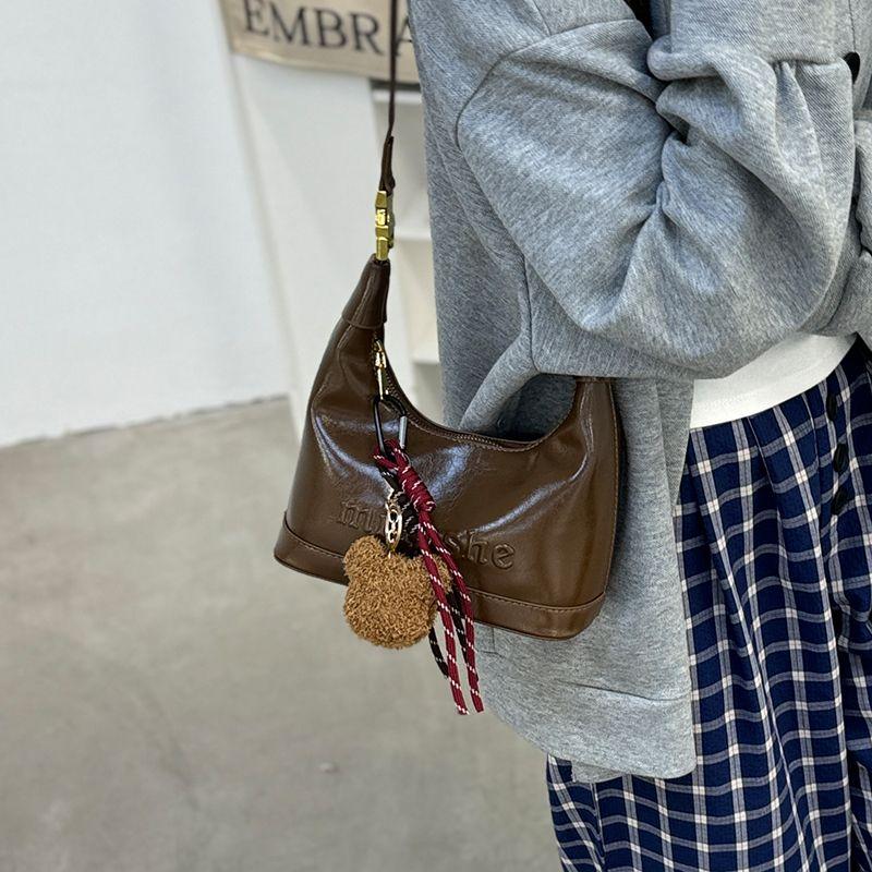 

Women s Brown Fall and Winter One Shoulder Retro Crossbody Bag Brown