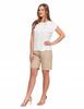 Women's Short Sleeve Cotton Blouse Loose Fit Elegant MORAJ S ECRU