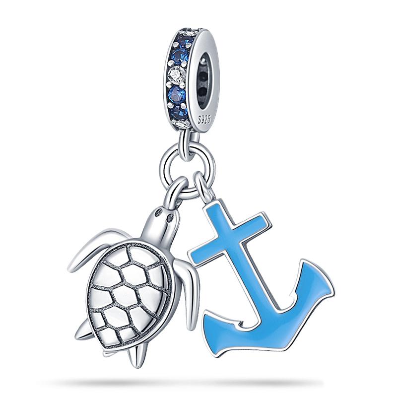 Ocean Trendy 925 Silver Dolphin Crab Boat Beach Charms Beads Fit 3mm Bracelets DIY Thoughtful Fine Jewelry Making Gifts
