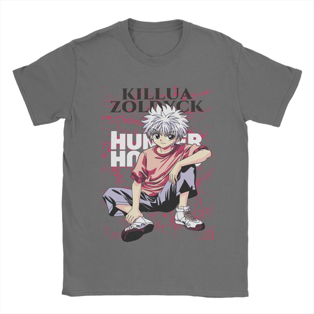 HUNTERs Killua Zoldyck Anime Tee Shirt for Men Women Printed Manga series T Shirts 100% Cotton Clothing