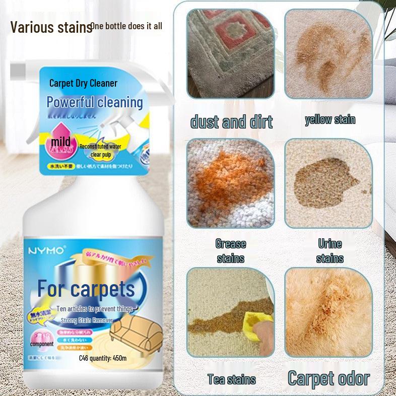 Waterless Carpet Cleaner for Oil Stains - Dry Cleaning Agent for Wool Carpets