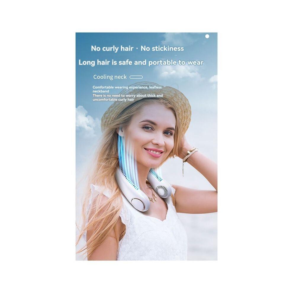 Neck Fan Portable Small Portable USB Small Fan Neck Fan Charging Bladeless White