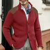 Autumn and Winter Sweater Cardigan Men's New Lapel Slim Knit Long-sleeved Slim Commuter Casual Top