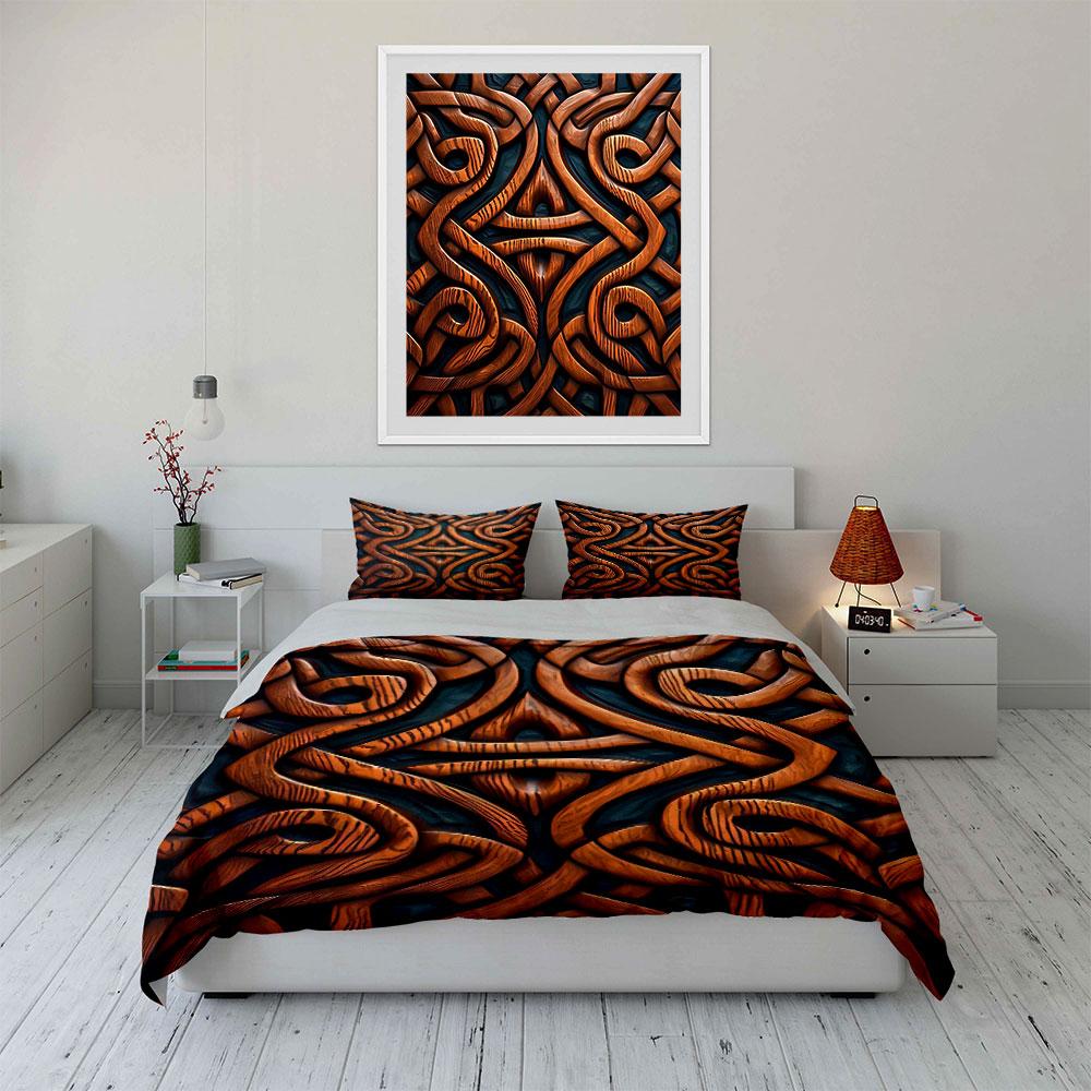 Intricate orange Celtic knots. Bedding sets Duvet cover sets Duvet covers Pillowcases(1* Duvet Cover 2* Pillowcases without duvet insert)