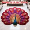 Soft Peacock Carpet Non-slip Bathroom Floor Mat Portable Blanket  for Living Room Tea Table Bedside