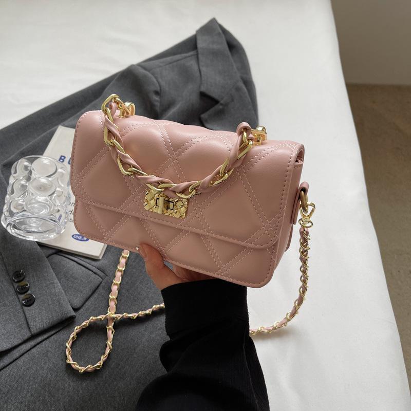 This Year's Popular Diamond Chain Small Bag Women's 2025 Summer New Trendy Versatile Messenger Bag High-end Small Square Bag