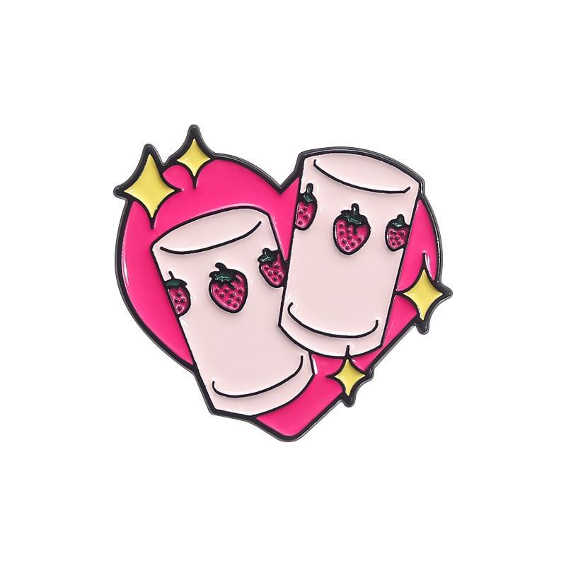 "Set di Spille in Lega Serie Amore": Collezione di Spille Creative a Forma di Cuore Arcobaleno Sfumato"