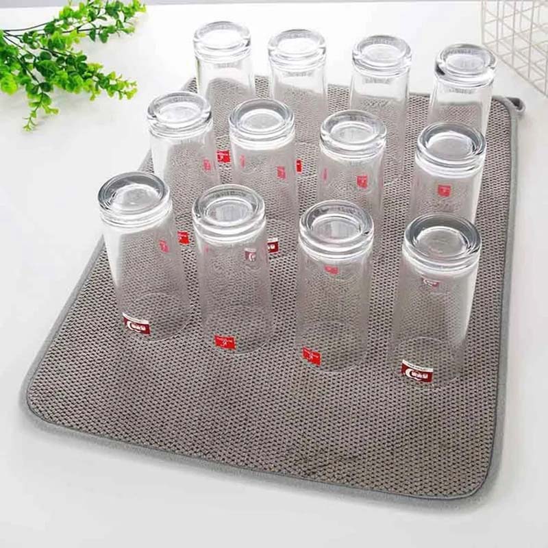 38 X 50cm Anti Slip Absorbent Dish Drying Mat Kitchen Sink Drainer Placemats