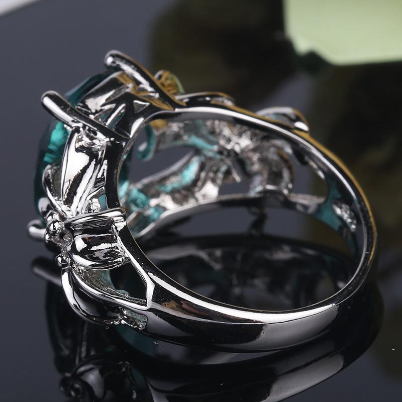 High Carbon Simulation Ring For Women, Popular Jewelry, Emerald Ring.