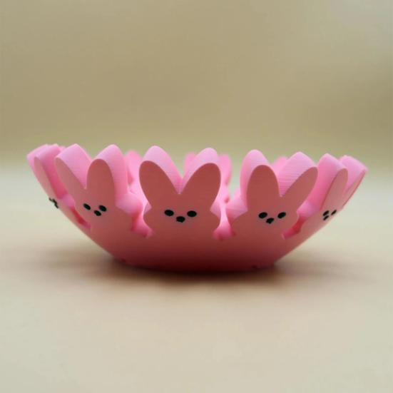 Yousheng Pink Bunny Bowl Candy Tray for Easter Decorations Festive Bunny Candy Dish Easter Gift Basket Home Decor for Family