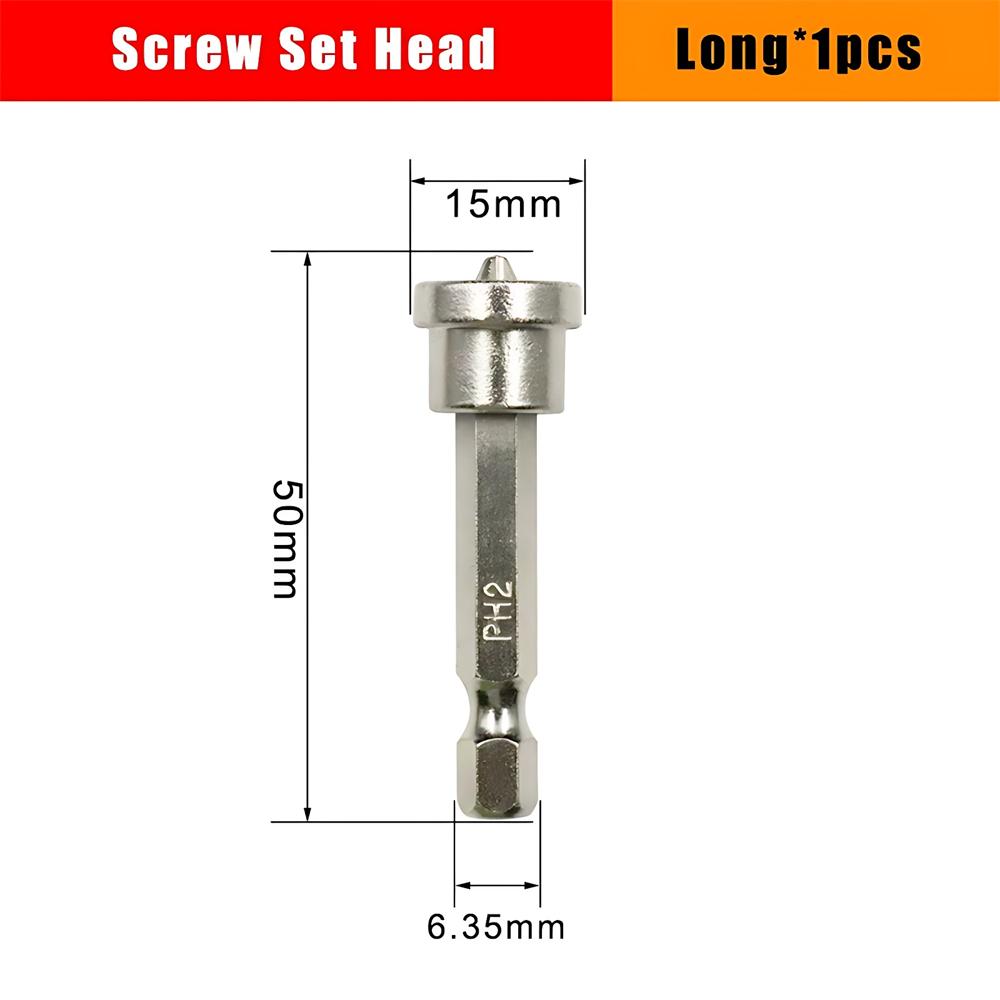 PH2 Gipskartonschrauberbits Kurzer Tiefenanschlag Gipskarton 6,35mm 1-2-5 Stück Schaft Anschlag Schrauben Holzbearbeitung Gipskarton Locator