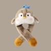 Solid Color Penguin Ear Moving Hat Fluffy Children Plush Pullover Cap  Outdoor Sport