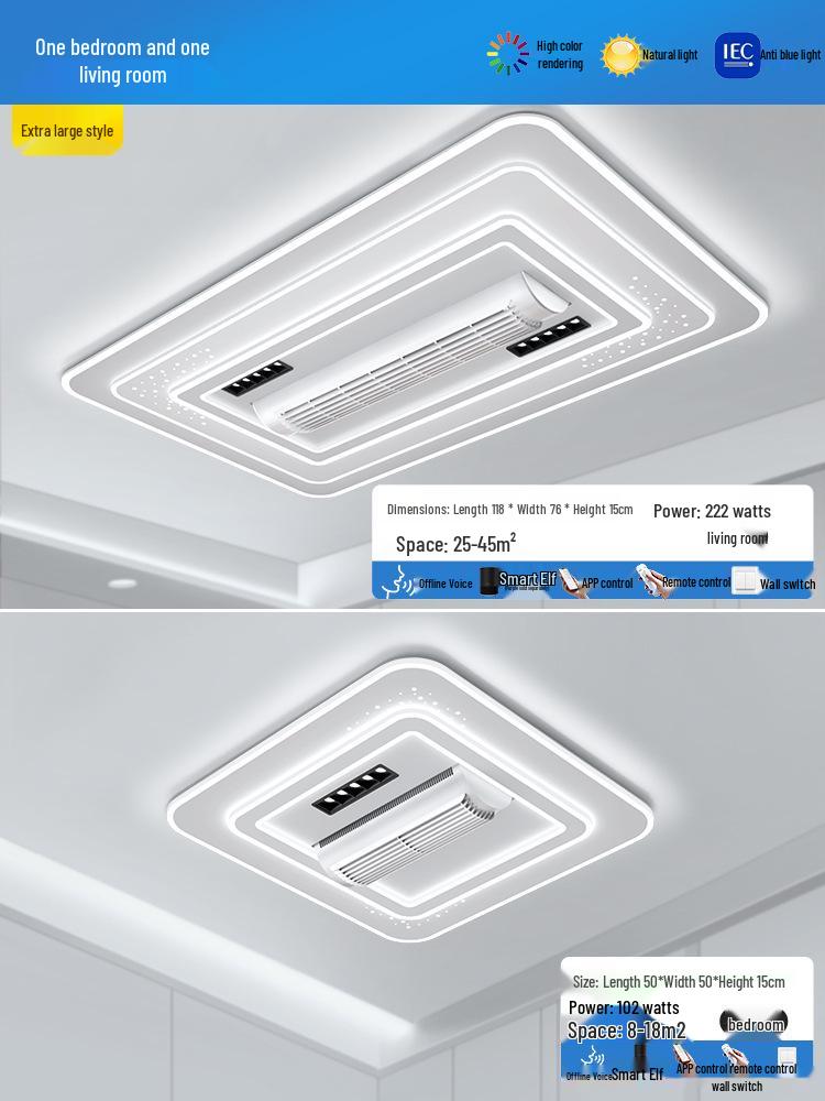 Modern Bladeless Ceiling Fan Light: Grand Design for Living & Dining Rooms