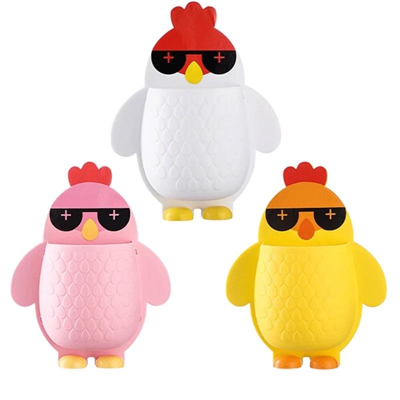 Cartoon Chick Wall-Mounted Storage Box for Makeup, Tools, and Toothbrush