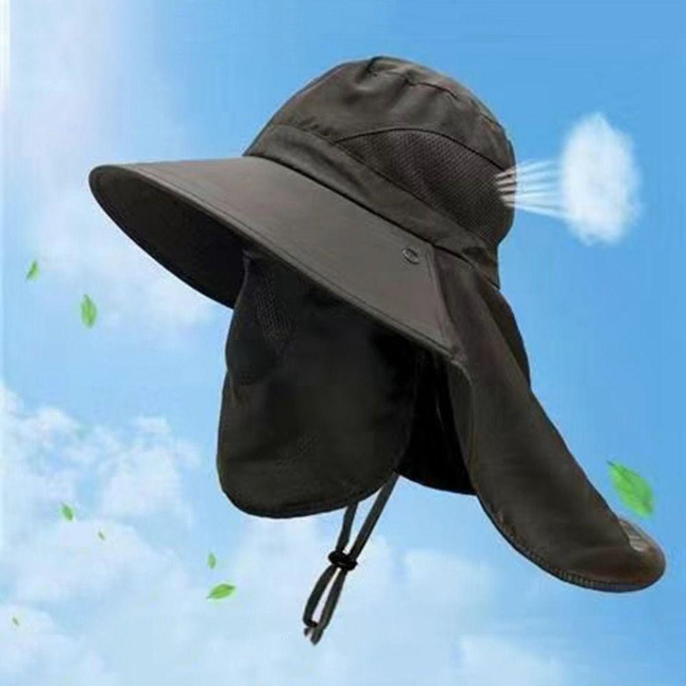 Caps Mask Set Bucket Hat Sunscreen Sun Hat Fishing Caps Fisherman Hat  Climbing