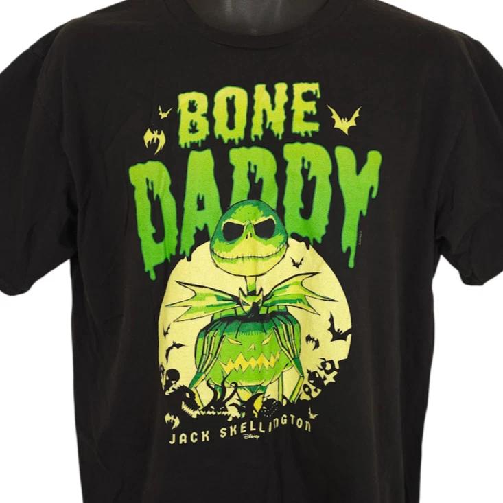 Nightmare Before Christmas T Shirt Mens Size Large Black Bone Daddy Jack 4XL