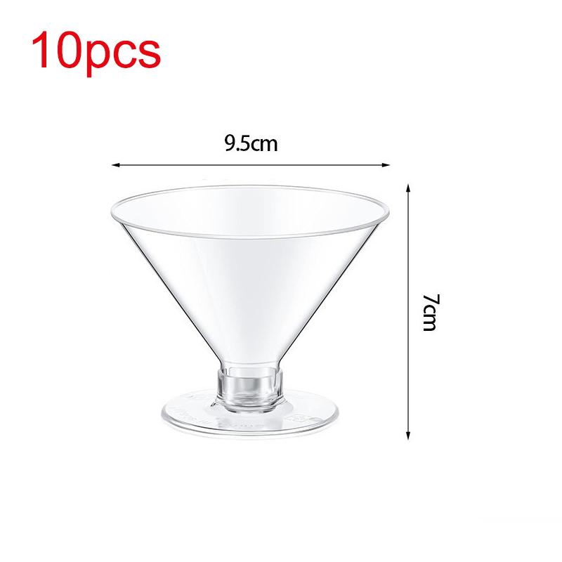 10pcs Disposable Cake Mousse Cup Wholesale Disposable Dessert Cup Round Mouth Plastic Yogurt Mousse Cake For Party Chocolate Cup