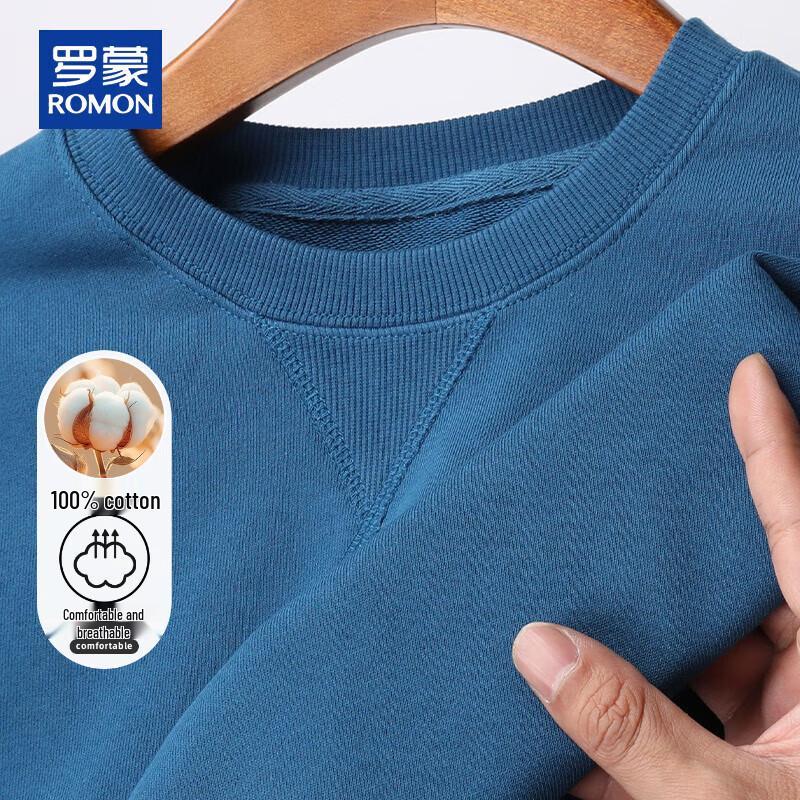 ROMON Men's Pure Cotton Classic Round Neck Sweatshirt