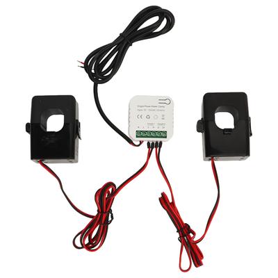 Moniteur d'énergie intelligent WiFi Monophasé Pince Compteur d'électricité avec 2 Transformateurs de courant 200A 90‑250VAC