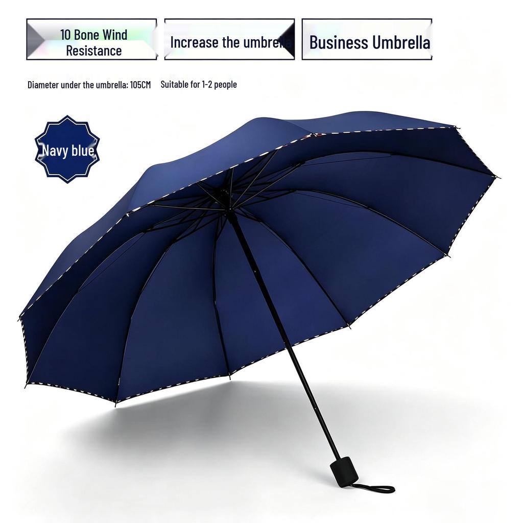 Extra-Large Folding Double Person Sunshade Umbrella with Black Glue Protection