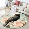 Karten Vogel,Runder Teppich,Teppich für Wohnzimmer Schlafzimmer Sofa Spielzimmer Dekor,Rutschfeste Fußmatte