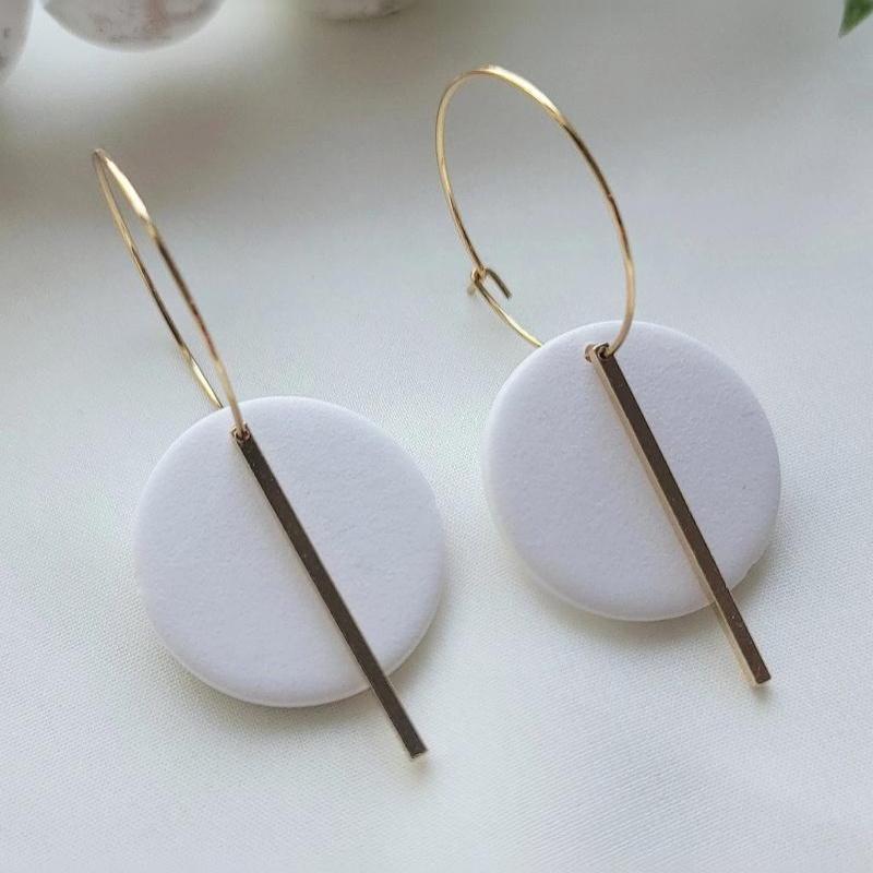 Trendy Charm Alloy Mom Earrings Round Splice Long Strip Design Elegant Jewelry for Mother Daily Work Wear