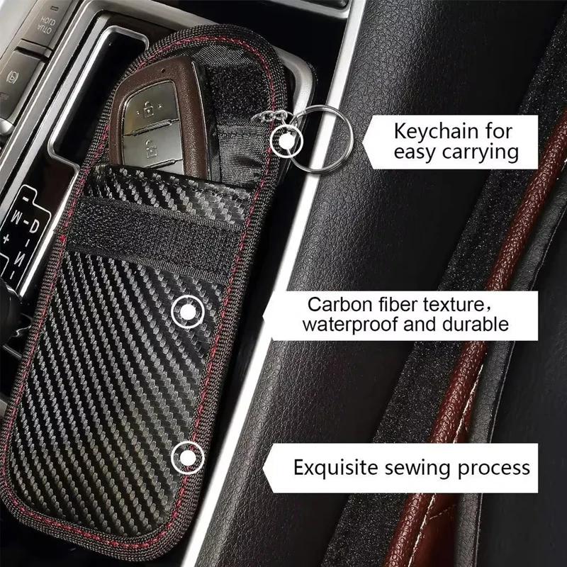 Car Key Signal Shielding Box Remote Control Set Key RFID Shielding Pocket Key Credit Card Bags Organizer for Privacy Protection