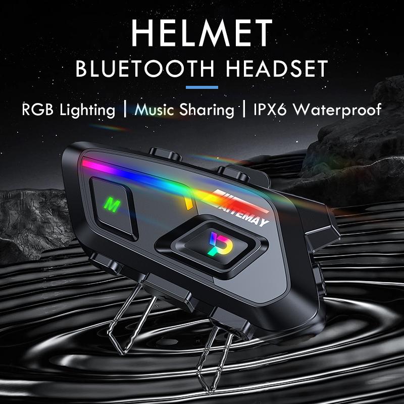 Kebidumei P20 Motorcycle Bluetooth 5.3 Helmet Headset Wireless Hands-free Call Waterproof Earphone Music Player Speaker for Moto