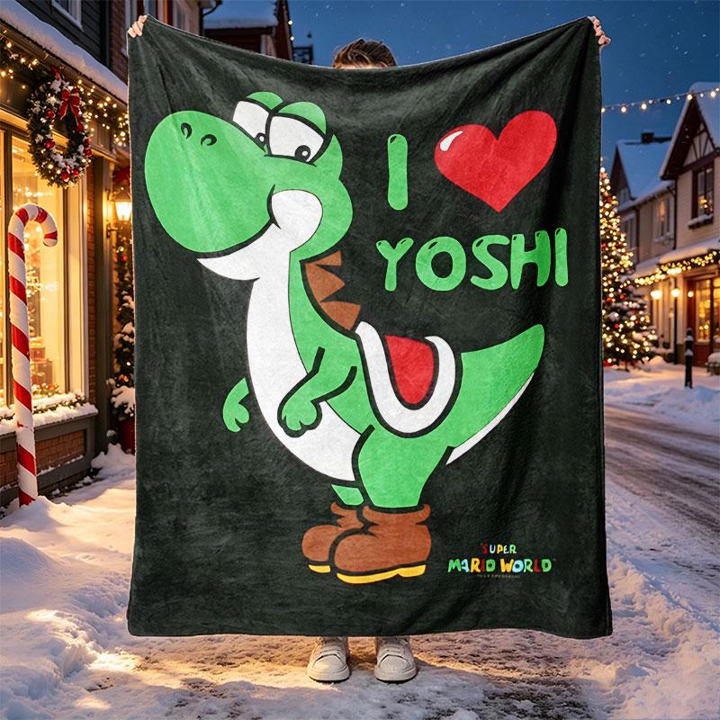 Yoshi Pattern Blanket for Home Decoration, Bed, Sofa, Car Travel, Camping, Suitable for All Seasons, Birthday Christmas Gift