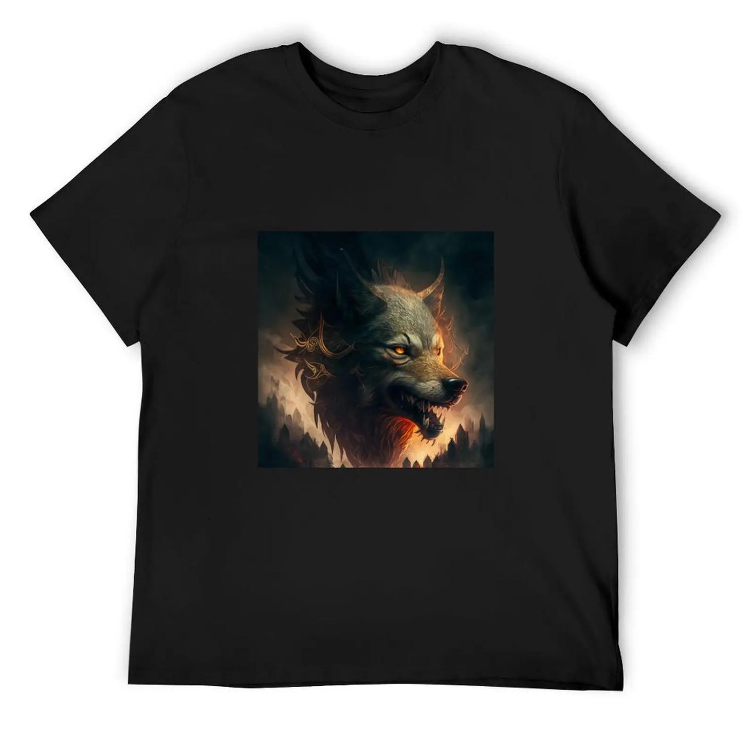 Кельтская Нордическая Монстры Волк Футболка S