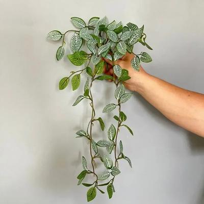 Künstliche Weiße Netzblätter Grüne Pflanzen Blumige Ranken Heim Balkondekoration Simulation Mini Erdbirne Blatt Pflanze Ranke