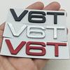 3D Metal Car Sticker Logo V6T Fender Side Badge Rear Trunk Emblem For S4 S5 S6 S7 A8 Q7 Q8 SQ5 SQ7 SQ8 RS4 RS5 Accessories