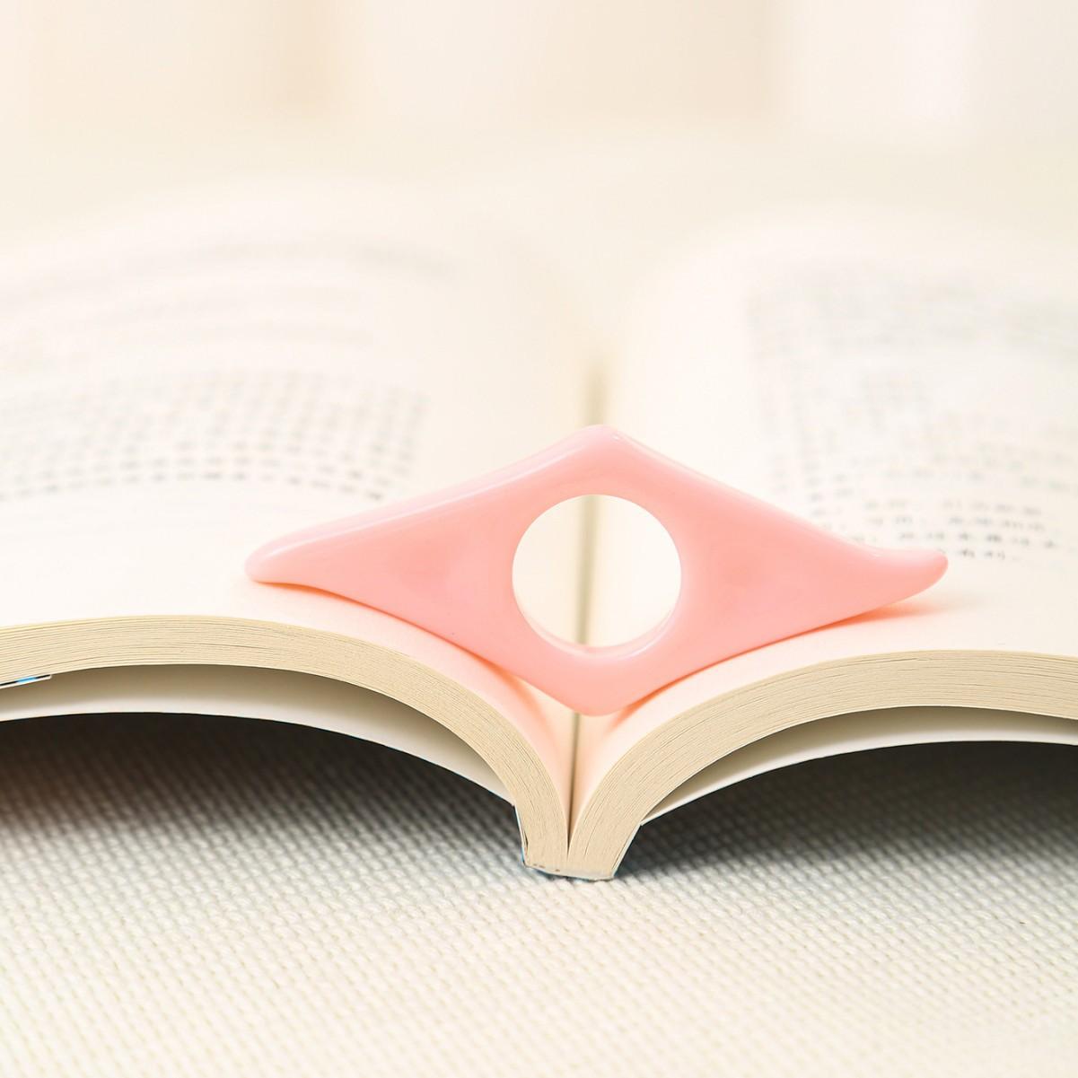 

Thumb Book Support Acrylic Press Bookmark Press Book Reading Assistant Available in Multiple Colors рожевий