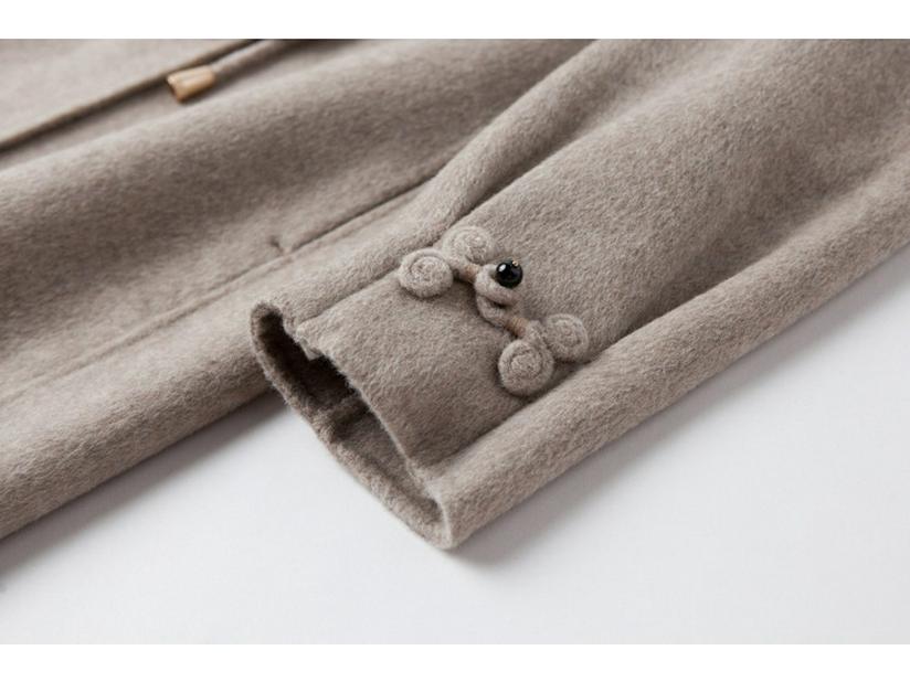 Elegant Mid-length Double-sided Cashmere Coat for Mature Women - Stylish Autumn/Winter Wool Wear