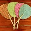 Chinese Ancient Style Bamboo Woven Summer Cool Fan Old-Fashioned Home Handmade Weave Vintage Fan Hand-Cranked Baby Palm-Leaf Fan