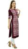 Phagun Women's Designer Straight Black Kurta 3 4 Sleeve Printed Casual