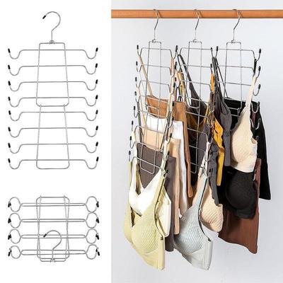 Multi-Layer Metal Folding Clothes Rack with Magic Hooks for Underwear and Camisoles