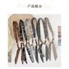 Korean Style Leopard Print Beaded Long Narrow Scarf For Women Summer