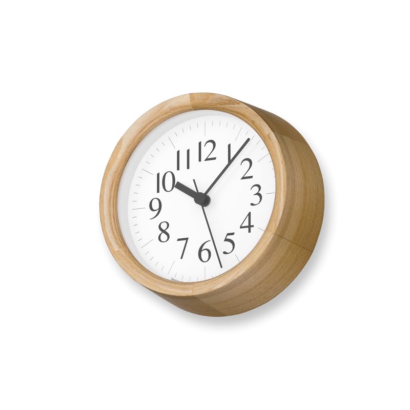 Lemnos Analog Wall Clock, Natural Oak Wood, ClockB Small, YK24-15