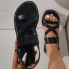 2025 Summer Plus Size Fairy Roman Sandals for Women - Flat, Versatile Korean Style Beach Shoes Size 43