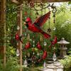 Natural White Noise Chime Graceful Bird Wind Chimes, Chimes for Outside, Metal Hanging Crystal Suncatchers with Pendants Garden Yard Decor Bead