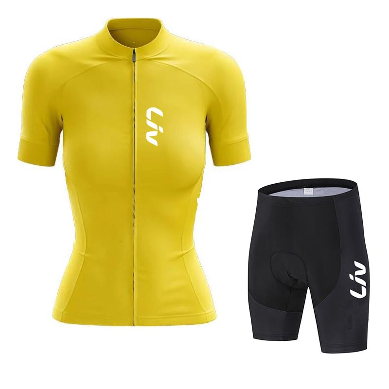 New Cycling Jersey Women Set Summer Cycling Clothing Short Sleeve Road Race Bike Shirt Suit MTB Bicycle Bib Shorts