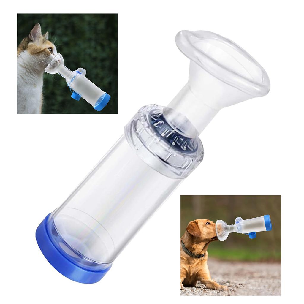 Manuell Katt Hund Nebulisator for Pusteproblemer Nebulisatormaske for Katter og Hunder Bærbar Håndholdt Inhalator Avstandsstykke